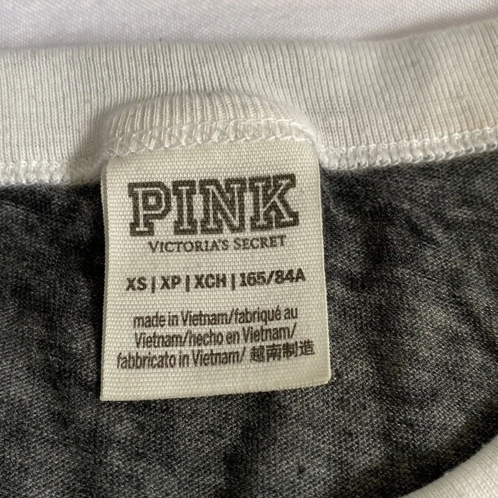 Pink Victoria's Secret Gray and White Tee